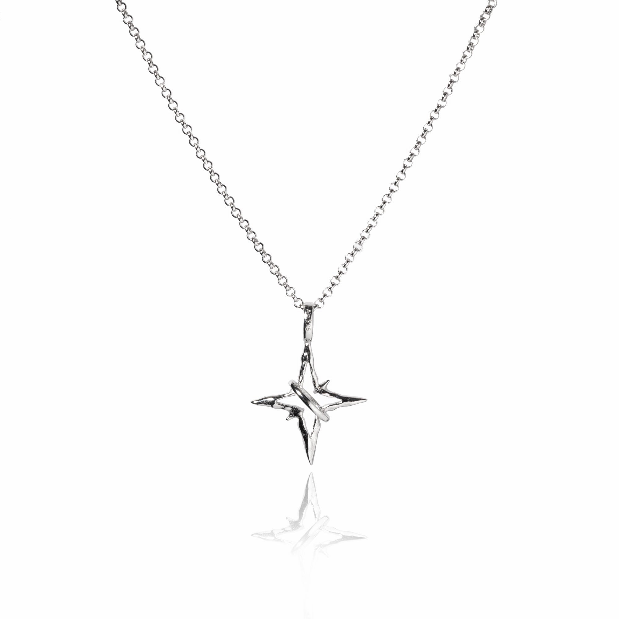 Silver star necklace | Streetwear jewelry | 925 sterling silver