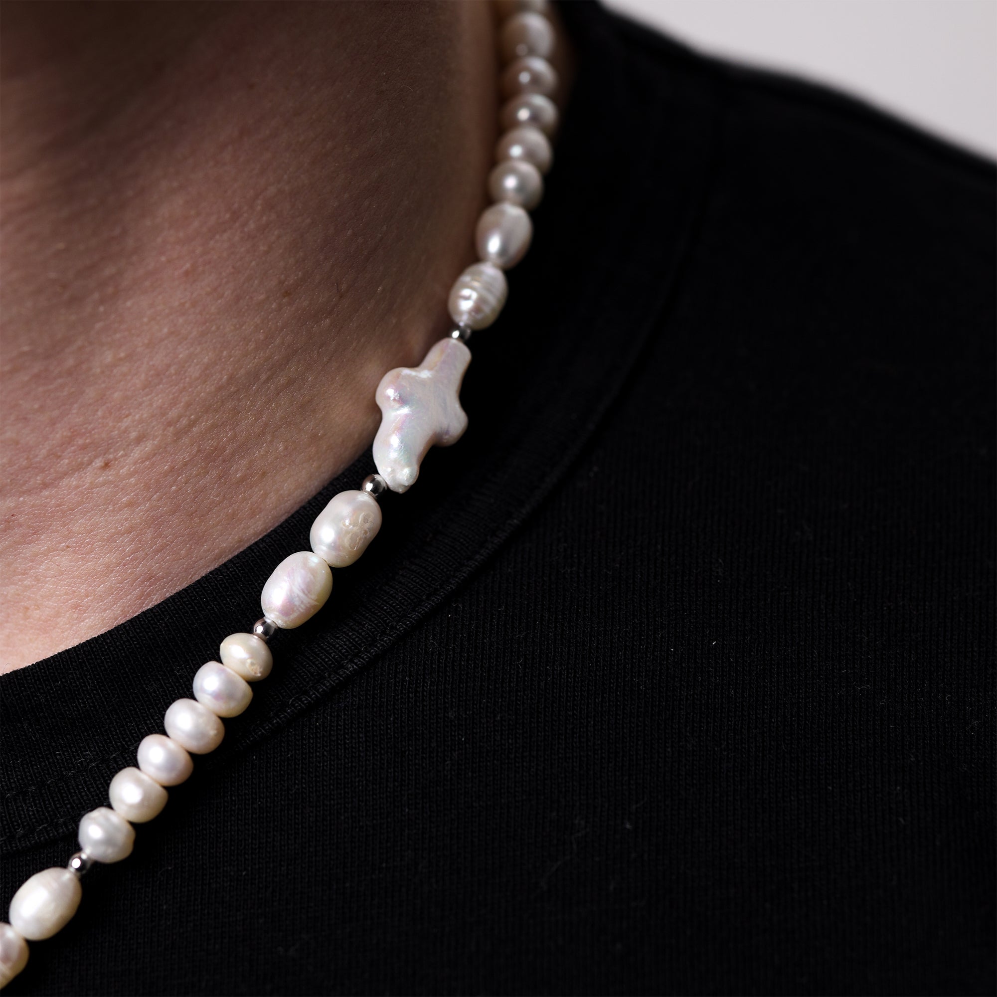 Molten Cross Pearl Necklace | 1 of 1 - warpedsense