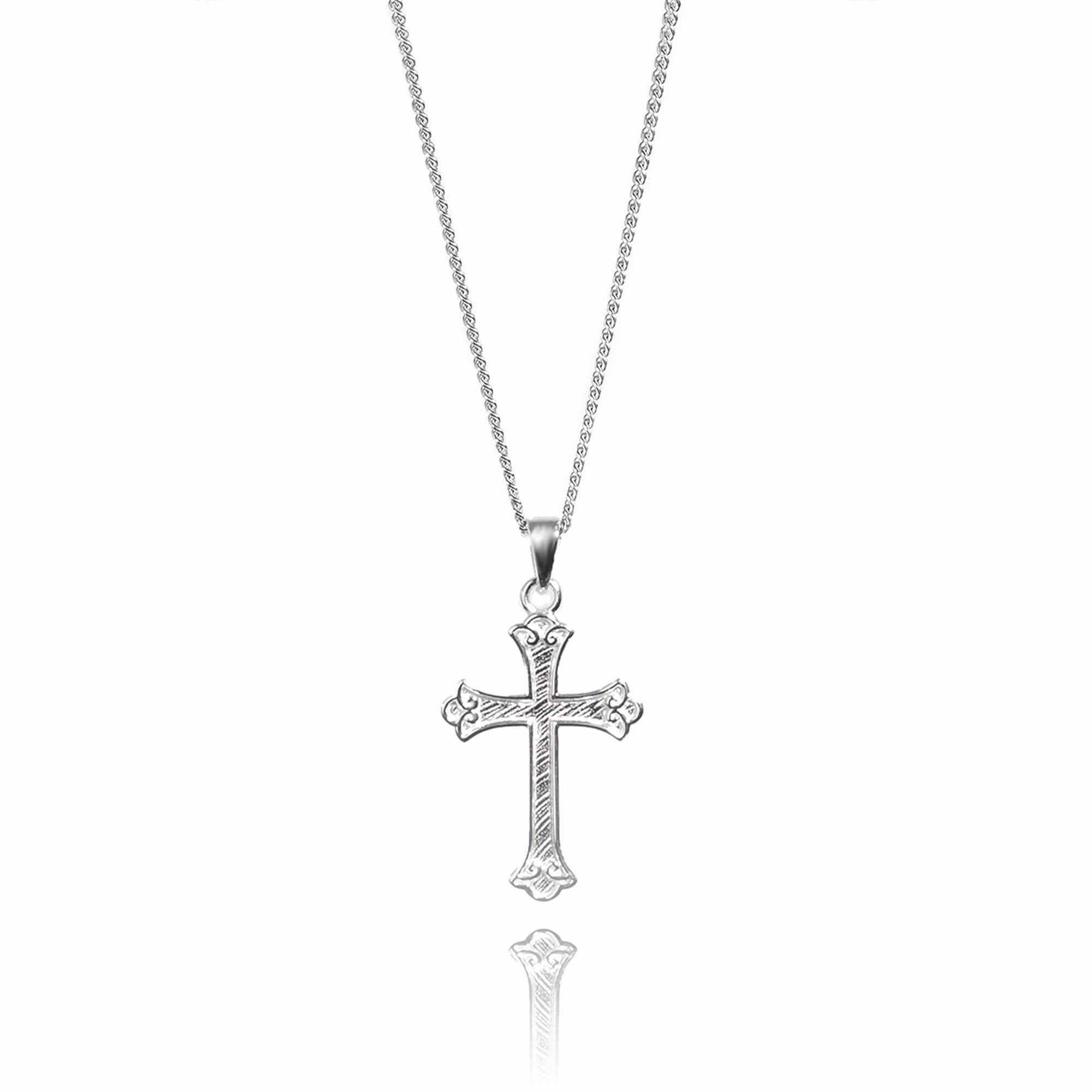 Necklace for men with cross pendant made of stainless steel