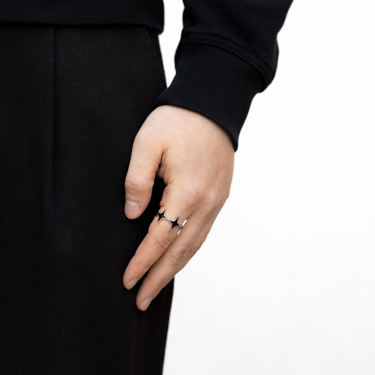 Adjustable star ring made of sterling silver | Molten Flare Ring ...