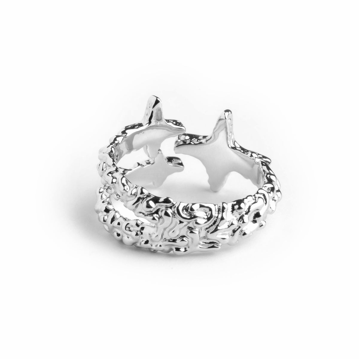 Sterling Silver Star Ring | Molten Stars Ring | warpedsense®