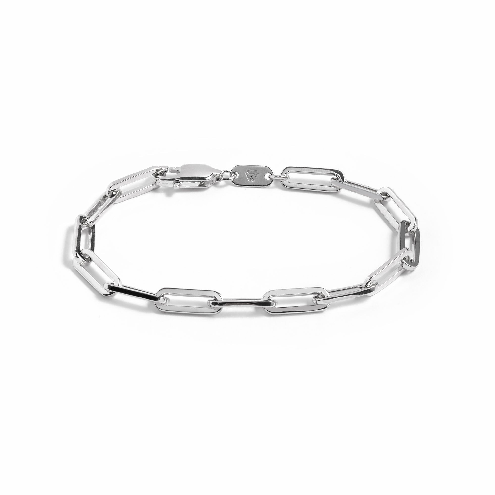 Silbernes Paperclip Armband aus Edelstahl, wasserfest und rostfrei | warpedsense® 