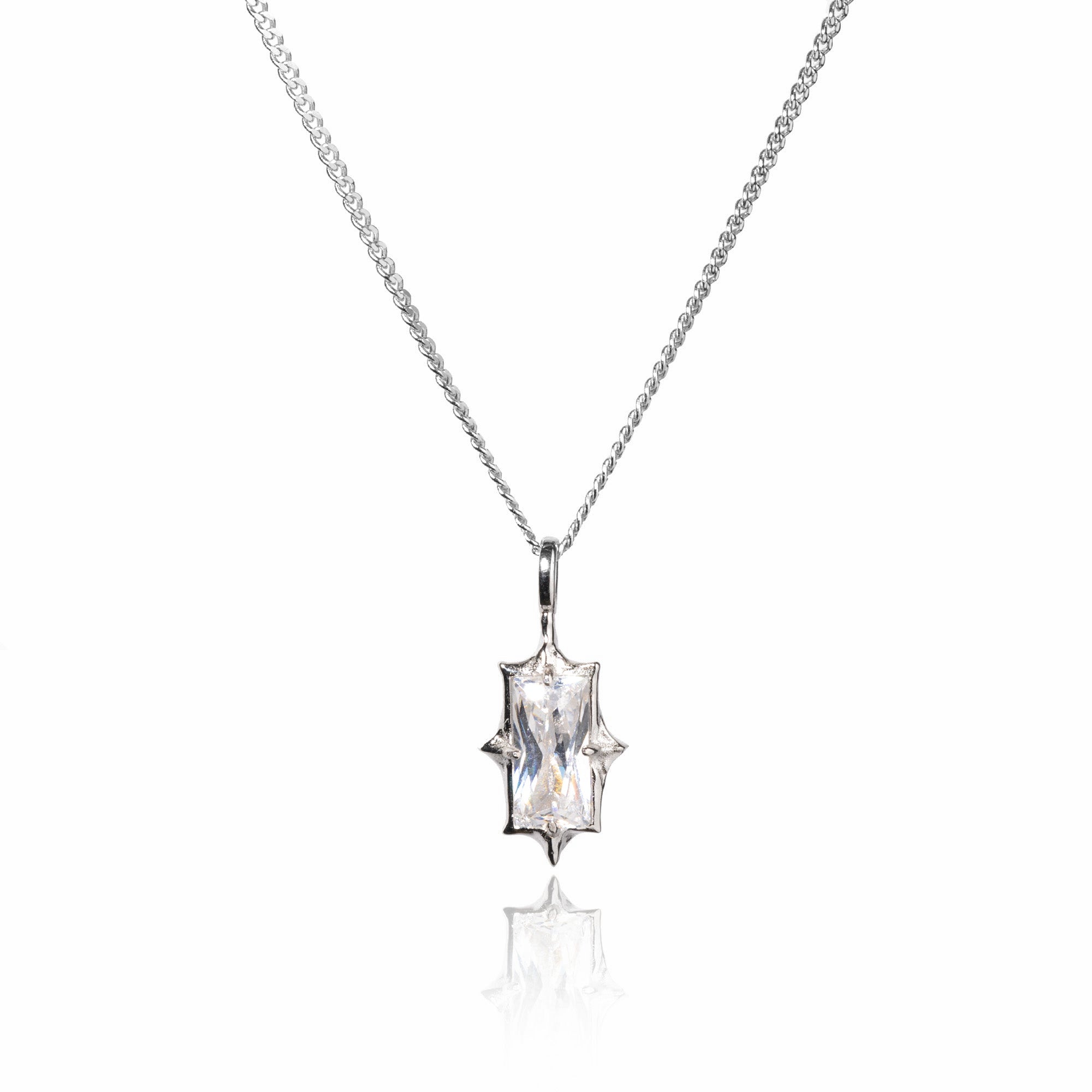 Silver crystal necklace | Streetwear jewelry | 925 sterling silver