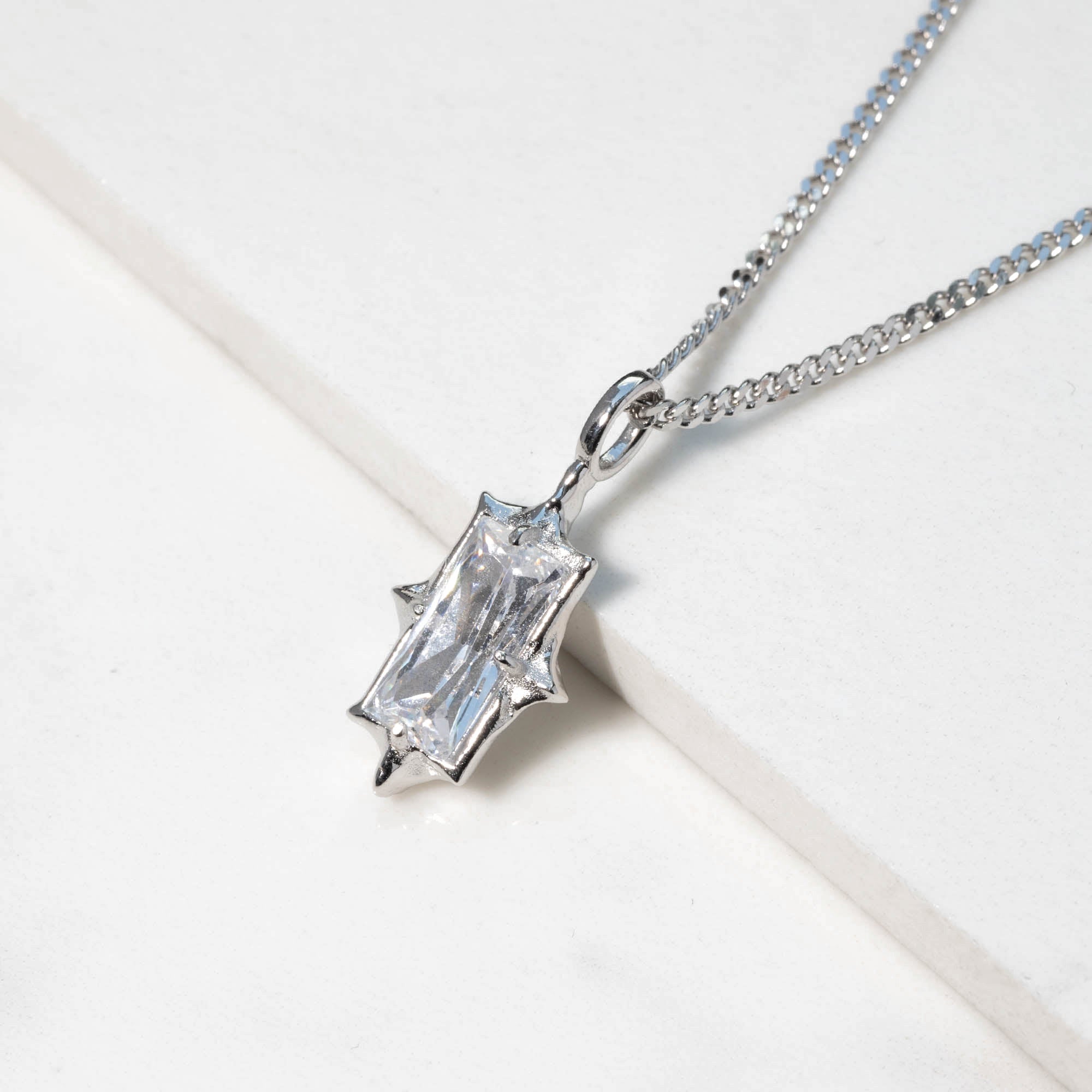 prism ネックレス シルバー925 Silver crystal necklace | Streetwear jewelry | 925 sterling silver
