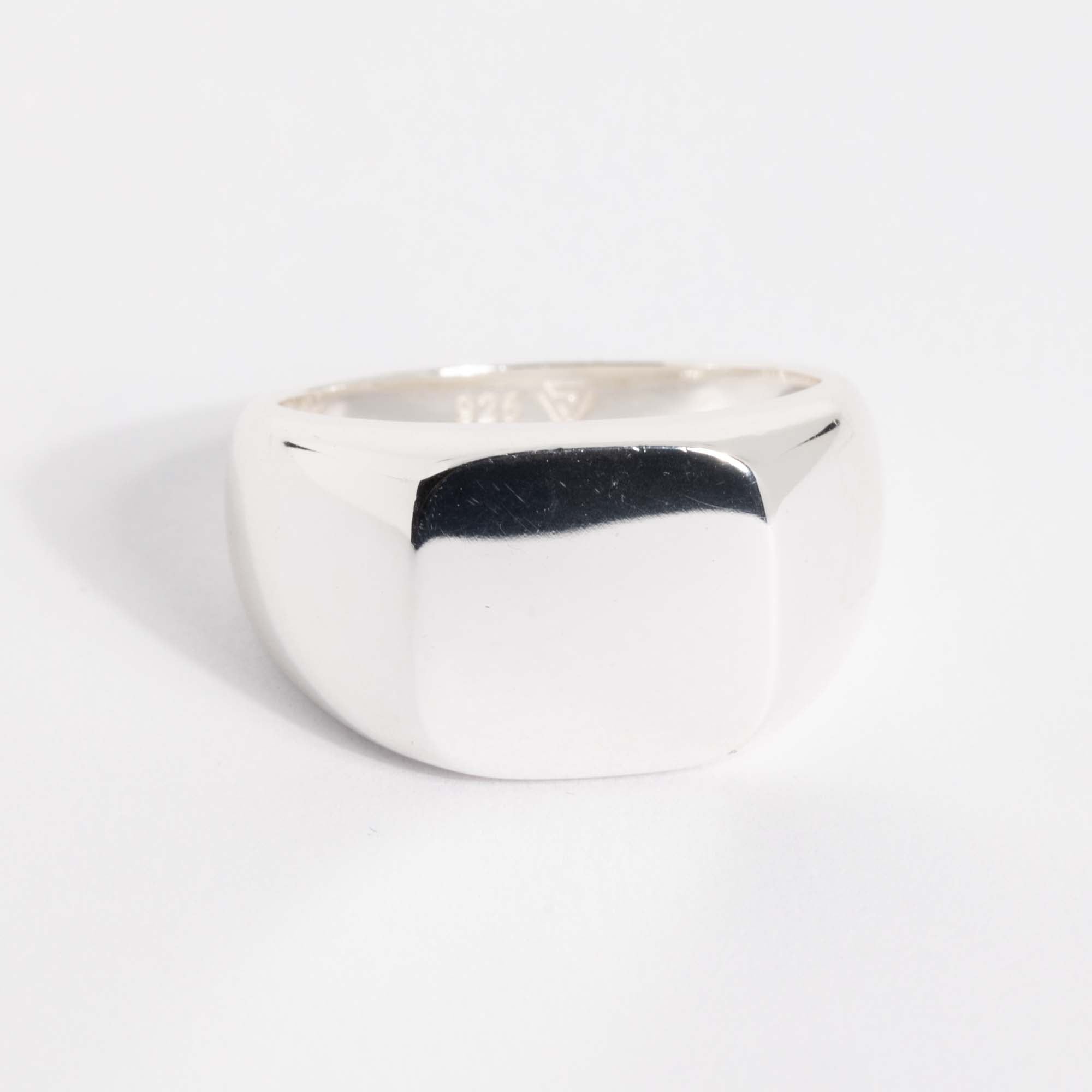 Rounded Signet Ring | Light Silver - warpedsense