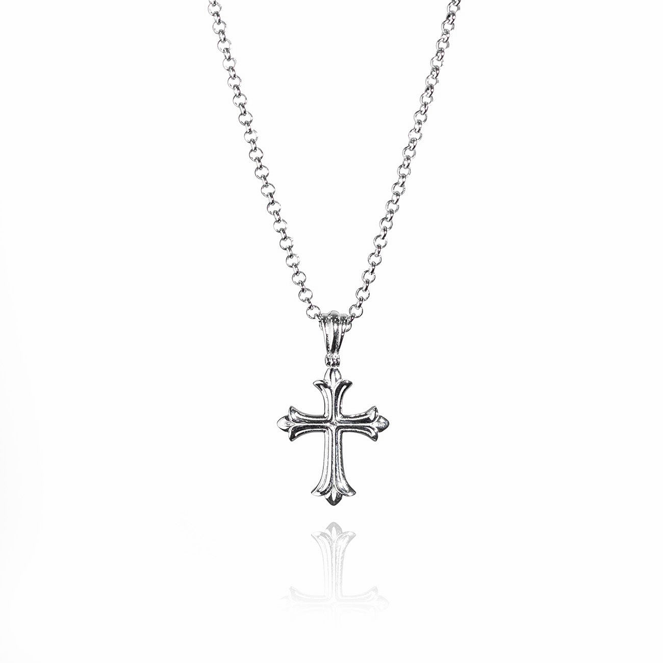 Silberne Kreuz Halskette mit feinem Anhänger aus 925 Sterlingsilber, wasserfest und rostfrei 