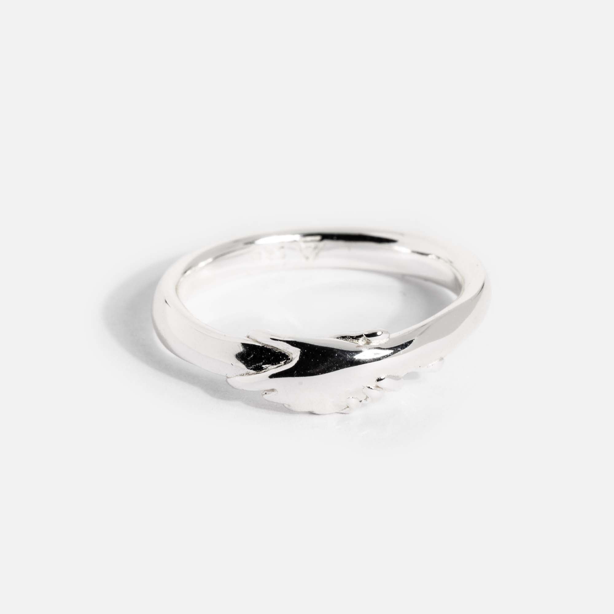 Handshake Ring | Light Silver - warpedsense