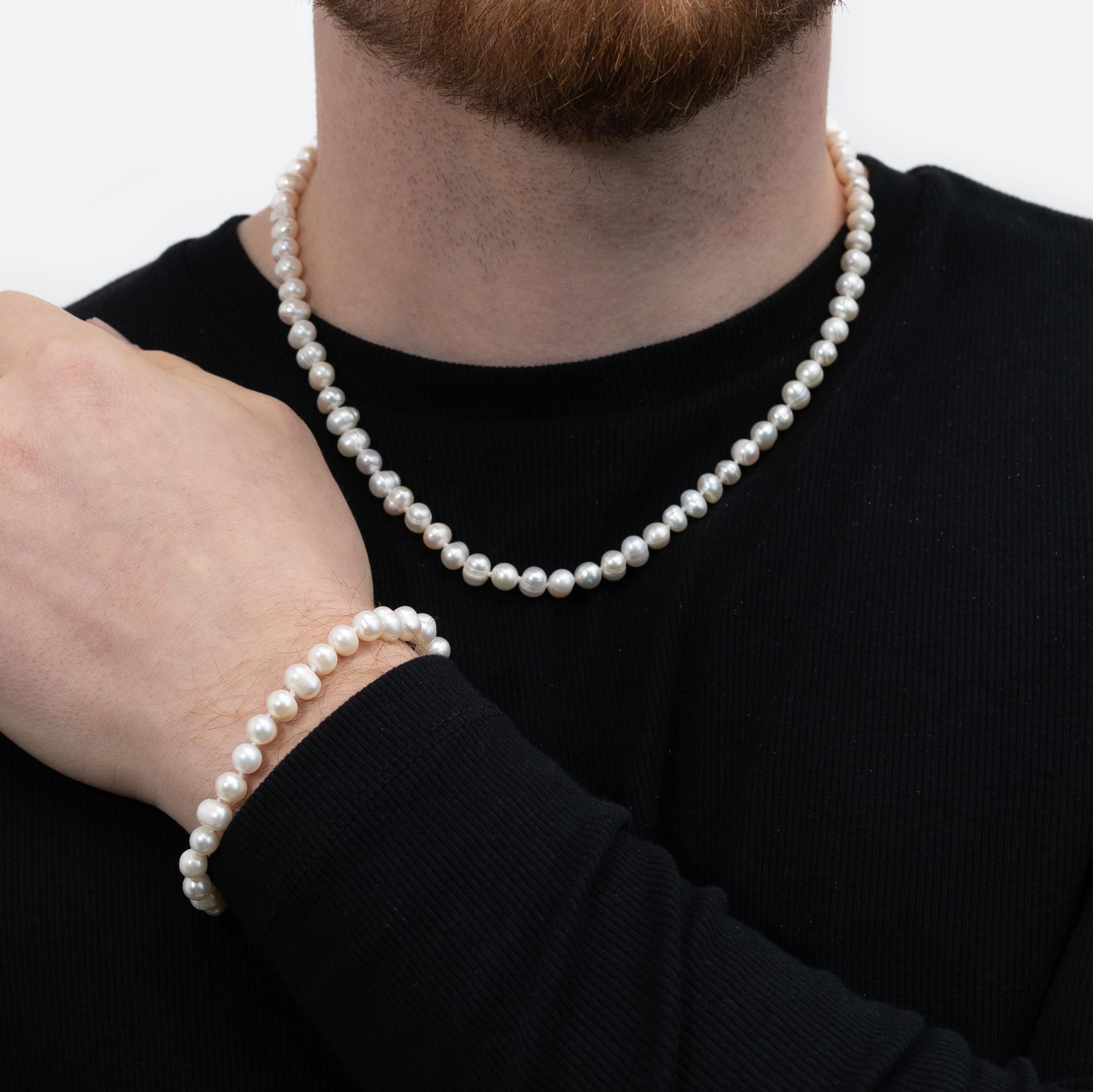 Schmuck-Set - Perlenkette und Perlenarmband - warpedsense