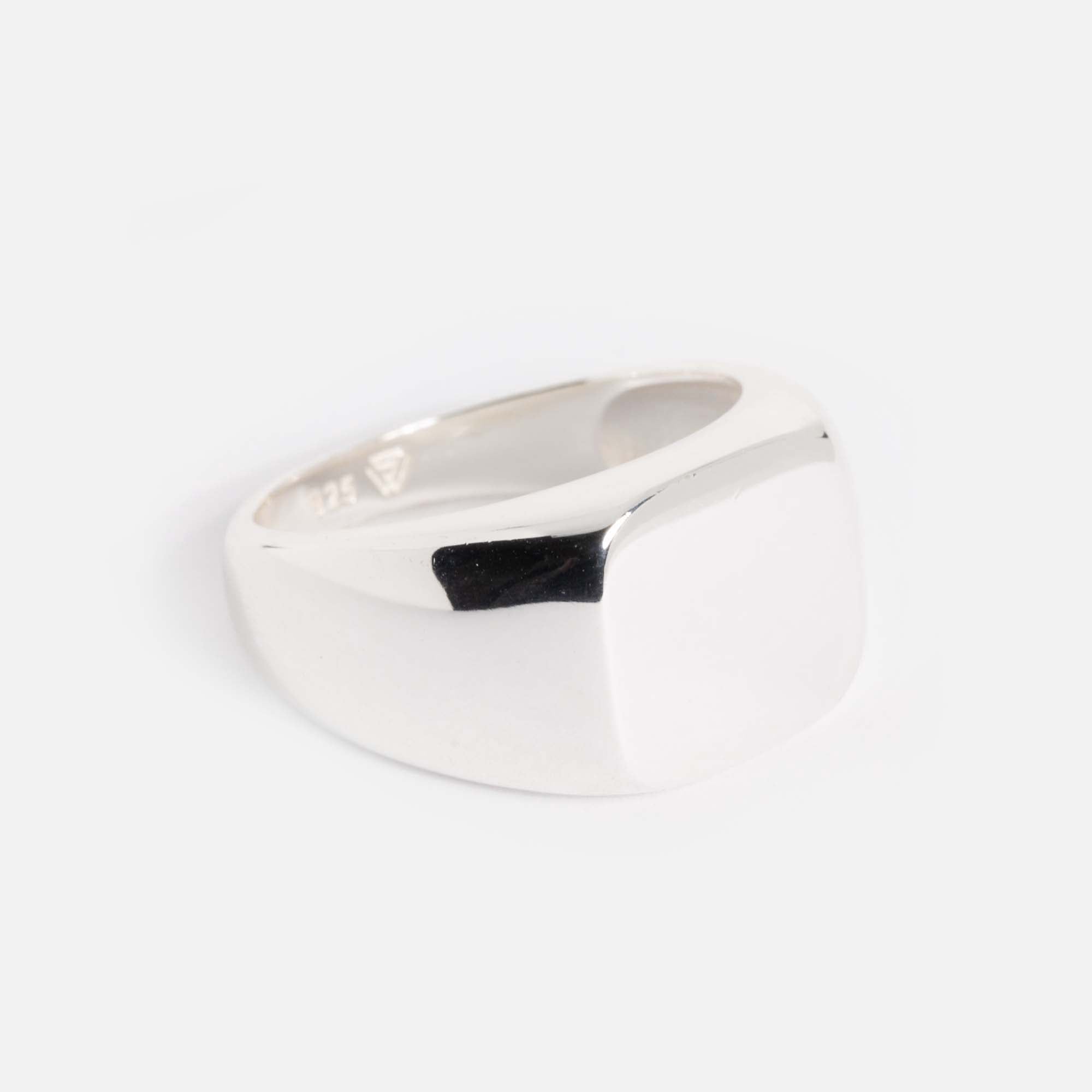 Rounded Signet Ring | Light Silver - warpedsense