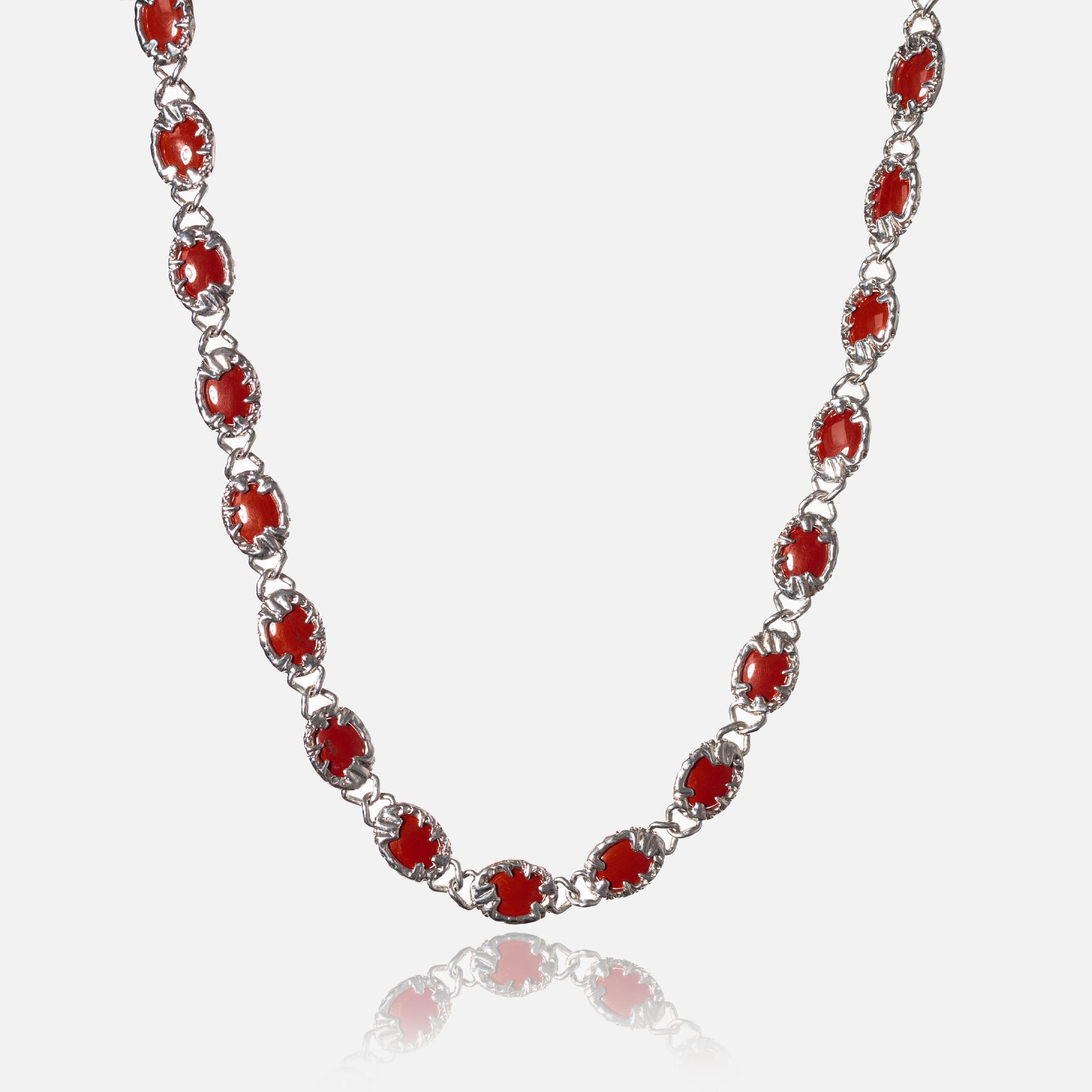 Red Devil Necklace with red gemstones for men |